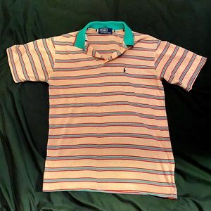 Vintage Pink Striped Polo by Polo Ralph